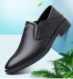 2025 Spring Autumn Men's Dress Shoes Fashion Casual Cow Leather British Pointed Toe Black and White New Designer Shoes Male