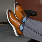 European Luxury Men Sneakers Genuine Cow Leather Monk Strap Basic Double Buckles Wingtip Brogue Casual Office Party Mens Shoes