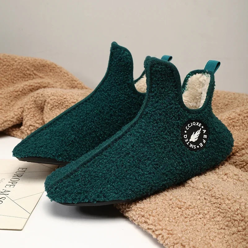 Winter Slippers Men Couples Slippers Non-slip Warm Women and Men Slipper Indoor Soft Shoes Comfortable Flat Home Cotton Shoe