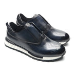 European Luxury Men Sneakers Genuine Cow Leather Monk Strap Basic Double Buckles Wingtip Brogue Casual Office Party Mens Shoes