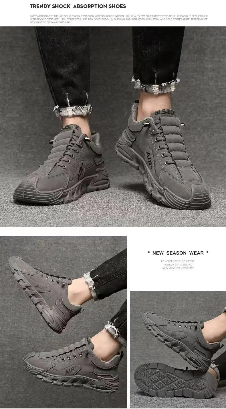 Men's Lightweight Sport Work oes Spring Construction Site Waterproof Non-Slip Wear-Resistant Slip-On Office Work Se oes