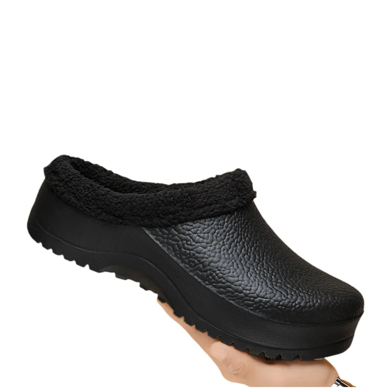 Fashion Winter Men's Warm Slippers Cotton Slippers Waterproof Indoor Outdoor Warm Shoes Men Bedroom Home Plush Warm Slippers
