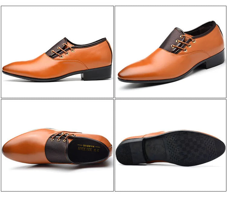 Men Leather Casual Shoes Slip-on Business Dress Shoes All-Match Wedding Shoes Shock-Absorbing Footwear Wear-Resistant Size 38-48