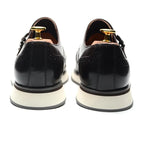 European Luxury Men Sneakers Genuine Cow Leather Monk Strap Basic Double Buckles Wingtip Brogue Casual Office Party Mens Shoes