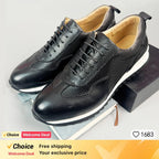 Luxury Business Casual Genuine Natural Cowhide Leather Men's Oxford Sneakers Spring Autumn Crocodile Pattern Anti-slip Footwear