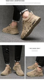 Men's Lightweight Sport Work oes Spring Construction Site Waterproof Non-Slip Wear-Resistant Slip-On Office Work Se oes