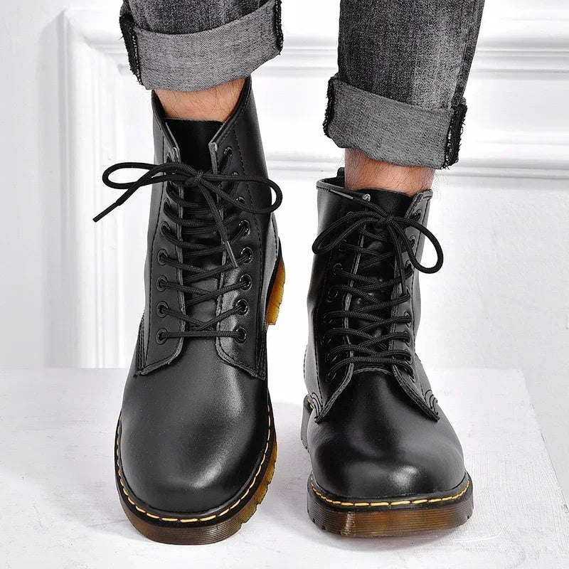Designer Leather Men Boots Outdoor Mens Ankle Boots Winter Casual Shoes Lightweight Male Warm Work Boots Classic Handmade Boots