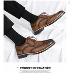 Handmade Mens Wingtip Oxford Shoes Grey Leather Brogue Men's Dress Shoes Classic Business Formal Shoes for Men Zapatillas Hombre