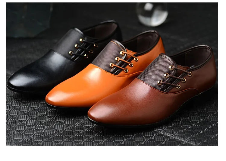Men Leather Casual Shoes Slip-on Business Dress Shoes All-Match Wedding Shoes Shock-Absorbing Footwear Wear-Resistant Size 38-48