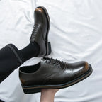 New Spring Autumn Fashion Men Shoes Men Leather Oxfords Shoes Casual Lace-up Formal Business Wedding Dress Shoes Big Size 38-46