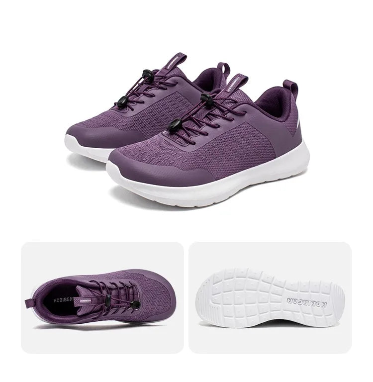 HOBIBEAR Wide Toe Running Shoes for Men Women Elastic Band Non Slip Sneakers Comfortable Walking Shoes
