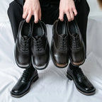 New Spring Autumn Fashion Men Shoes Men Leather Oxfords Shoes Casual Lace-up Formal Business Wedding Dress Shoes Big Size 38-46
