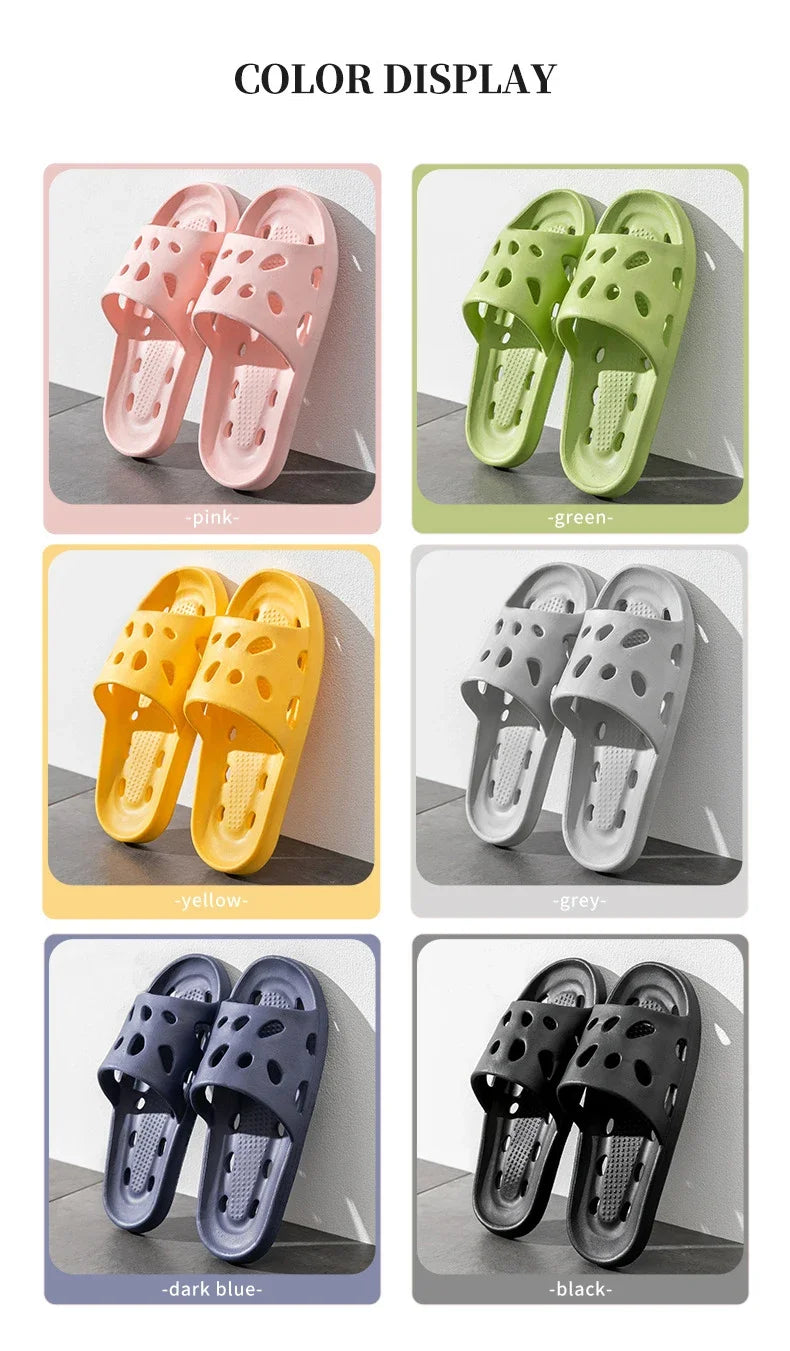 Slippers Men Bathroom Water Leaky Slippers Summer Women Home Couples Non-slip Indoor Home Waterproof Sandals Super Light
