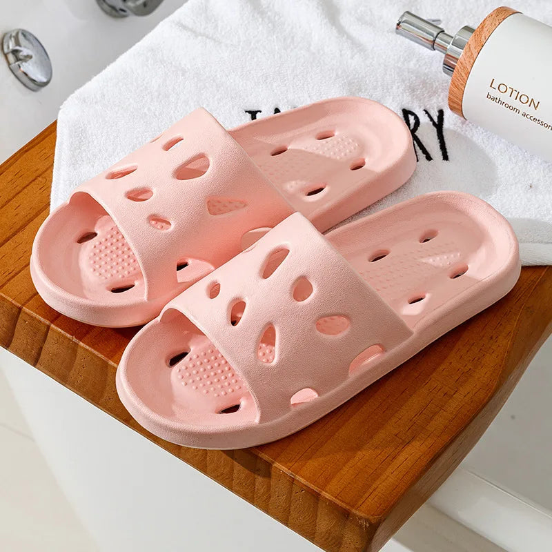 Slippers Men Bathroom Water Leaky Slippers Summer Women Home Couples Non-slip Indoor Home Waterproof Sandals Super Light