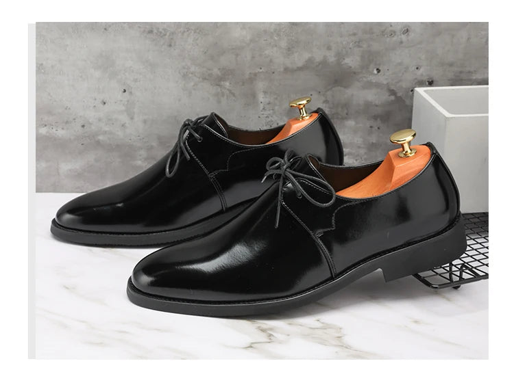 Fashion Purple Dress Shoes Man Party Shoes Casual Business Leather Shoes for Men Comfortable Pointed Toe Men's Formal Shoes 2025
