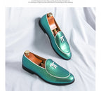 HKDQ Fashion Purple Men's Dress Shoes Trendy Slip-on Social Elegant Evening Shoes Man Lightweight Leather Loafers Shoes For Men