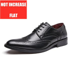 High Quality Height Increase Oxford Dress Shoes Men Genuine Cow Leather Suit Shoes Lift Brogues Wedding Formal Elevator Shoes