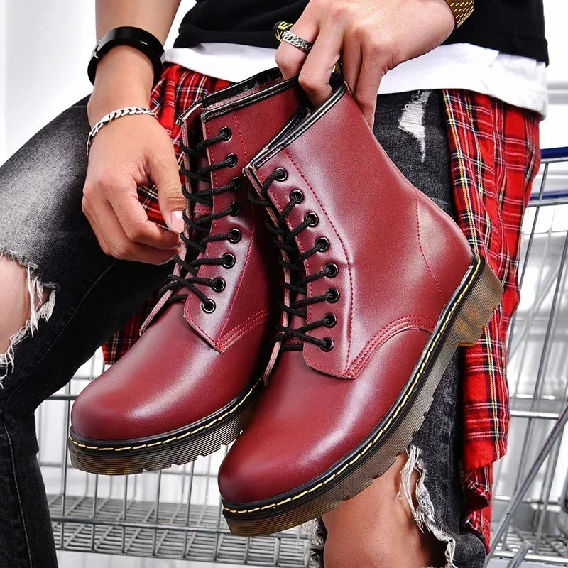 Designer Leather Men Boots Outdoor Mens Ankle Boots Winter Casual Shoes Lightweight Male Warm Work Boots Classic Handmade Boots