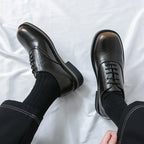 New Spring Autumn Fashion Men Shoes Men Leather Oxfords Shoes Casual Lace-up Formal Business Wedding Dress Shoes Big Size 38-46