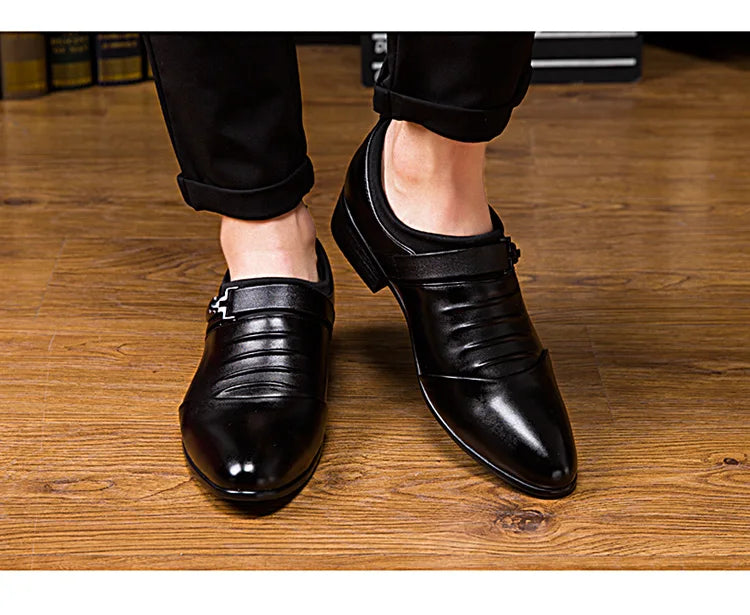 Cheap White Men's Dress Shoes Pointed-Toe Slip-On Leather Shoes Man Big Size 38-48 Casual Business Shoes Men zapatos para hombre
