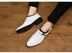 Cheap White Men's Dress Shoes Pointed-Toe Slip-On Leather Shoes Man Big Size 38-48 Casual Business Shoes Men zapatos para hombre