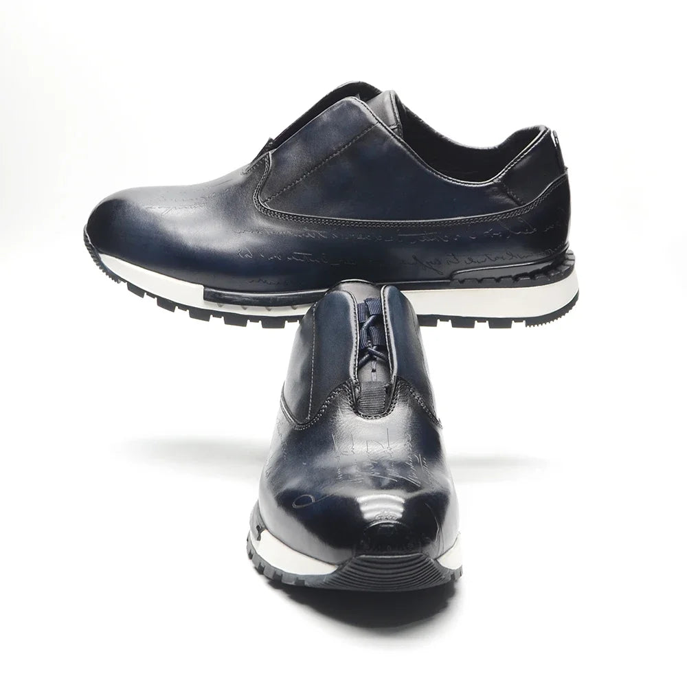 European Luxury Men Sneakers Genuine Cow Leather Monk Strap Basic Double Buckles Wingtip Brogue Casual Office Party Mens Shoes