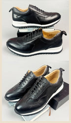 Luxury Business Casual Genuine Natural Cowhide Leather Men's Oxford Sneakers Spring Autumn Crocodile Pattern Anti-slip Footwear
