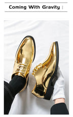 Luxury Silver Man Patent Leather Shoes Large Size 38-50 Party Dress Wedding Shoes Men Pointed toe Leather Shoes Designer Oxford